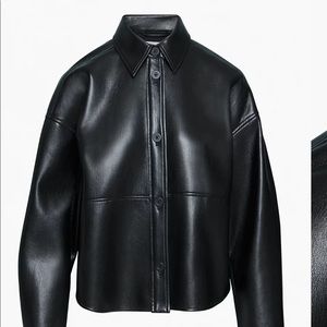 Aritzia Pelli Hip Shirt Jacket NWT Black XS